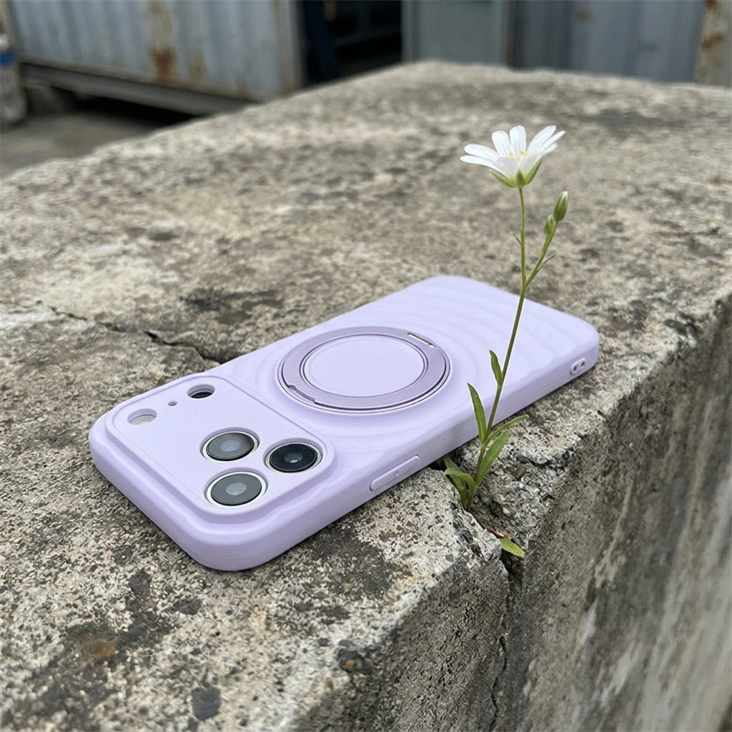 Magnetic Skin-Feel  Case Ring Stand - Premium  Lavender Ripple Phone Case  Precise Fit