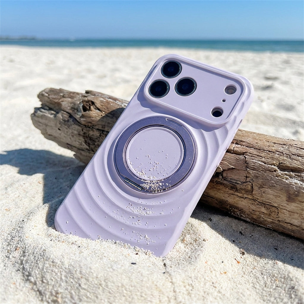Magnetic Skin-Feel  Case Ring Stand - Premium  Lavender Ripple Phone Case  Precise Fit