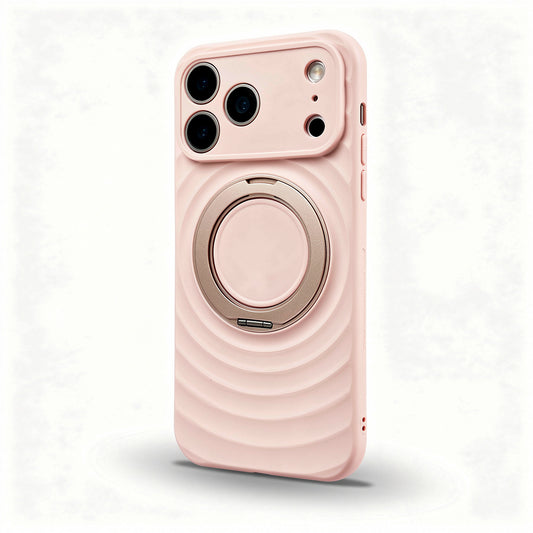 Magnetic Skin-Feel  Case Ring Stand - Premium  Light Pink Ripple Phone Case  Precise Fit