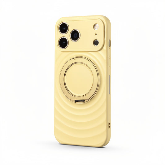 Magnetic Skin-Feel  Case Ring Stand - Premium Yellow Ripple Phone Case  Precise Fit