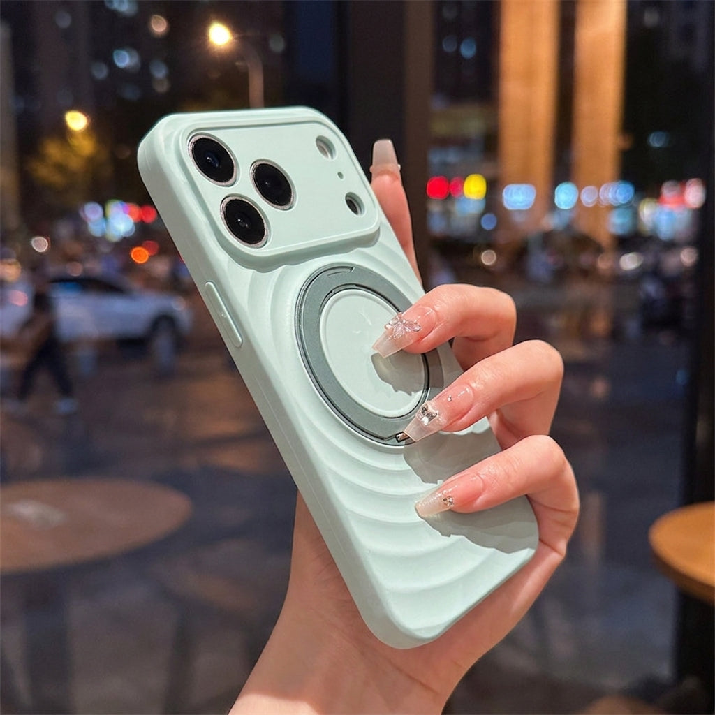Magnetic Skin-Feel  Case Ring Stand - Premium Turquoise Ripple Phone Case  Precise Fit