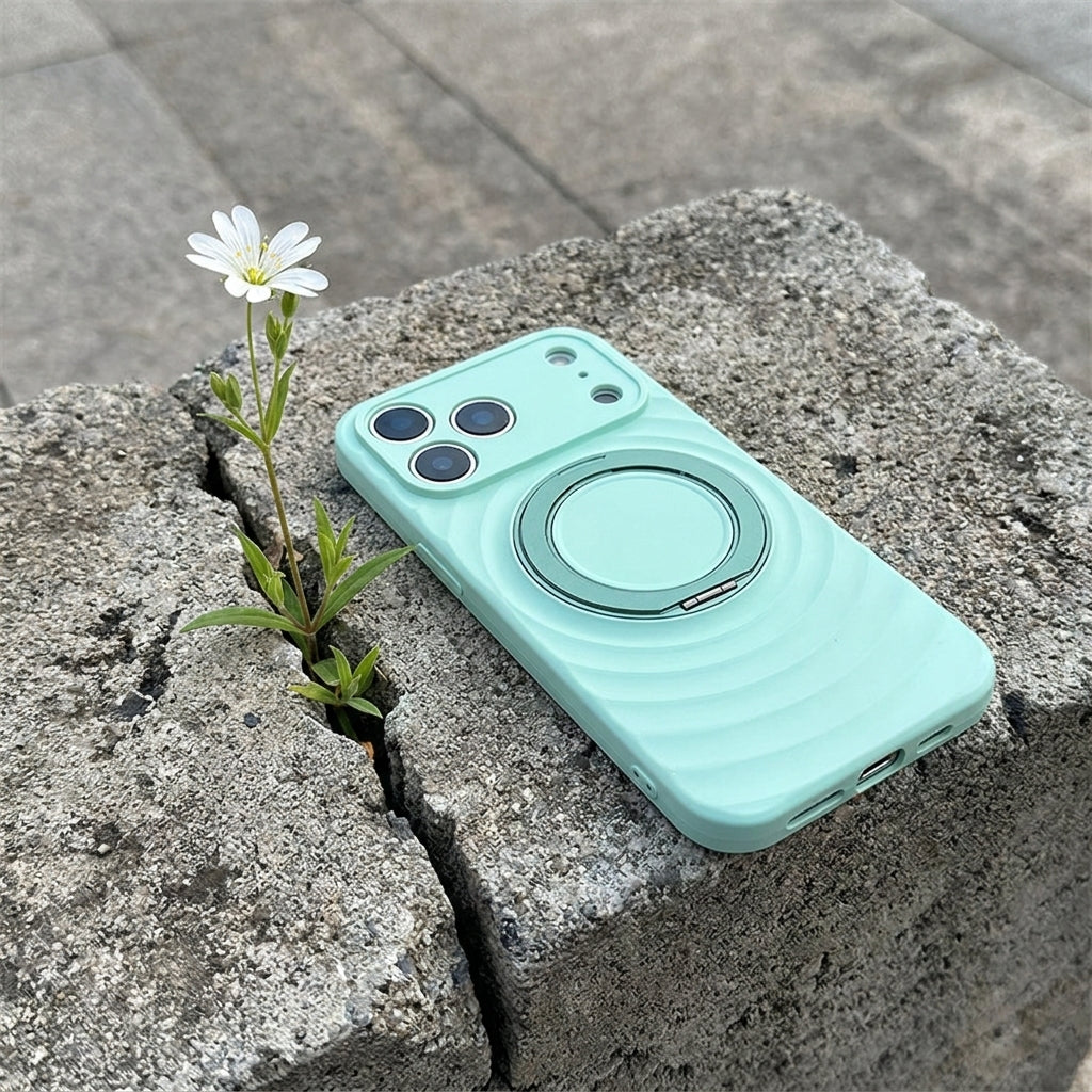 Magnetic Skin-Feel  Case Ring Stand - Premium Turquoise Ripple Phone Case  Precise Fit