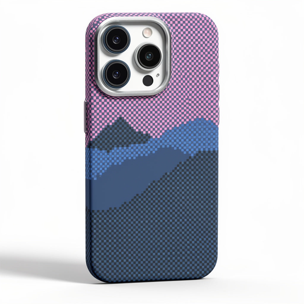 Magnetic Phone Case | Carbon Fiber Case with Kevlar Weave –  Pink Mountain Peak