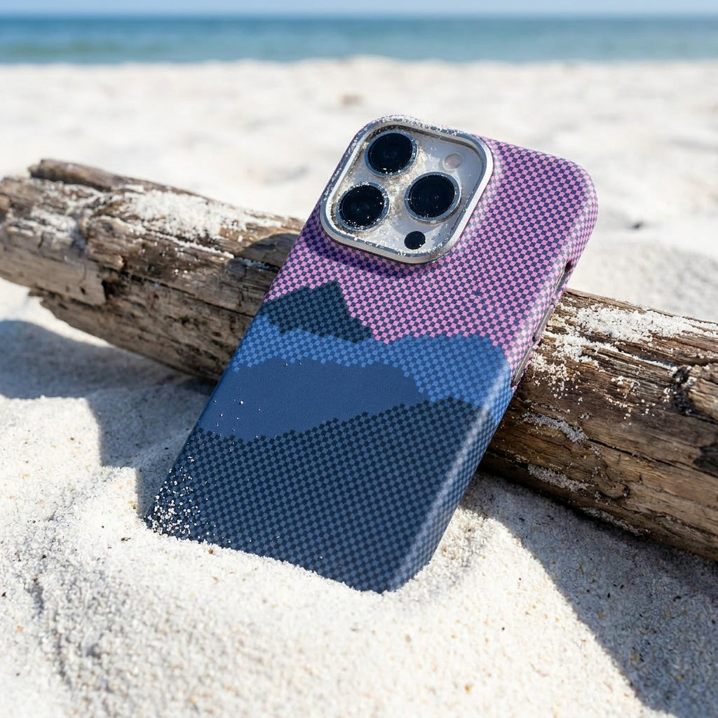 Magnetic Phone Case | Carbon Fiber Case with Kevlar Weave –  Pink Mountain Peak