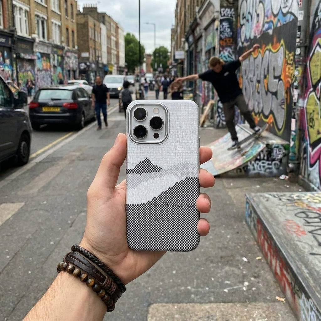 Magnetic Phone Case | Carbon Fiber Case with Kevlar Weave –  Grey Mountain Peak