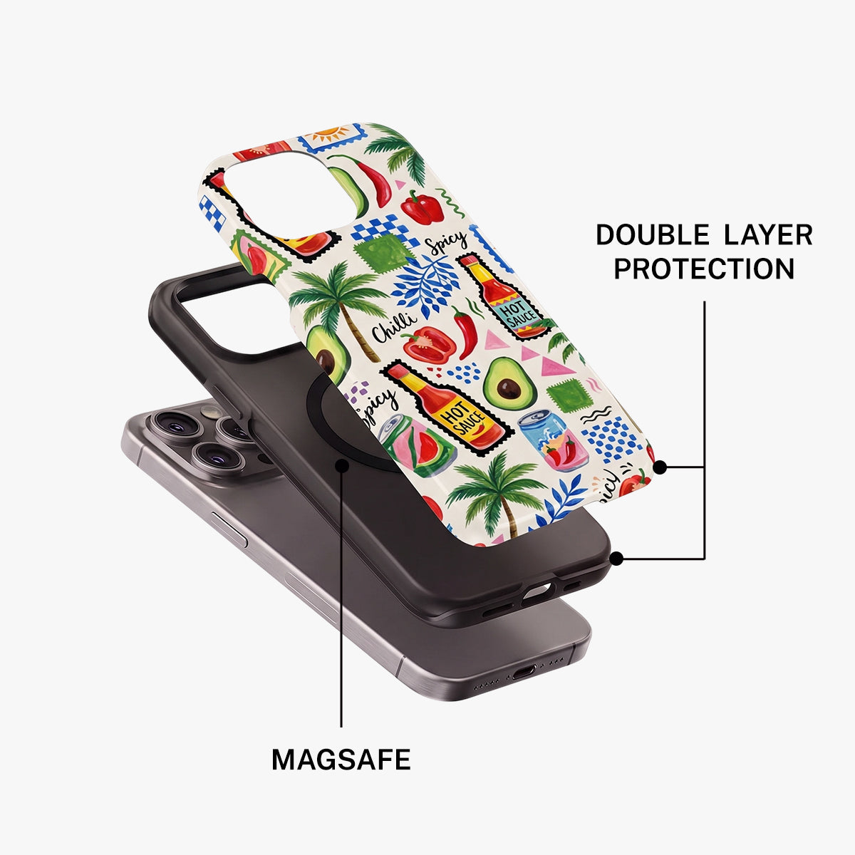 Magnetic Phone Case | Mexico Holiday Summer Tropical Food Collage