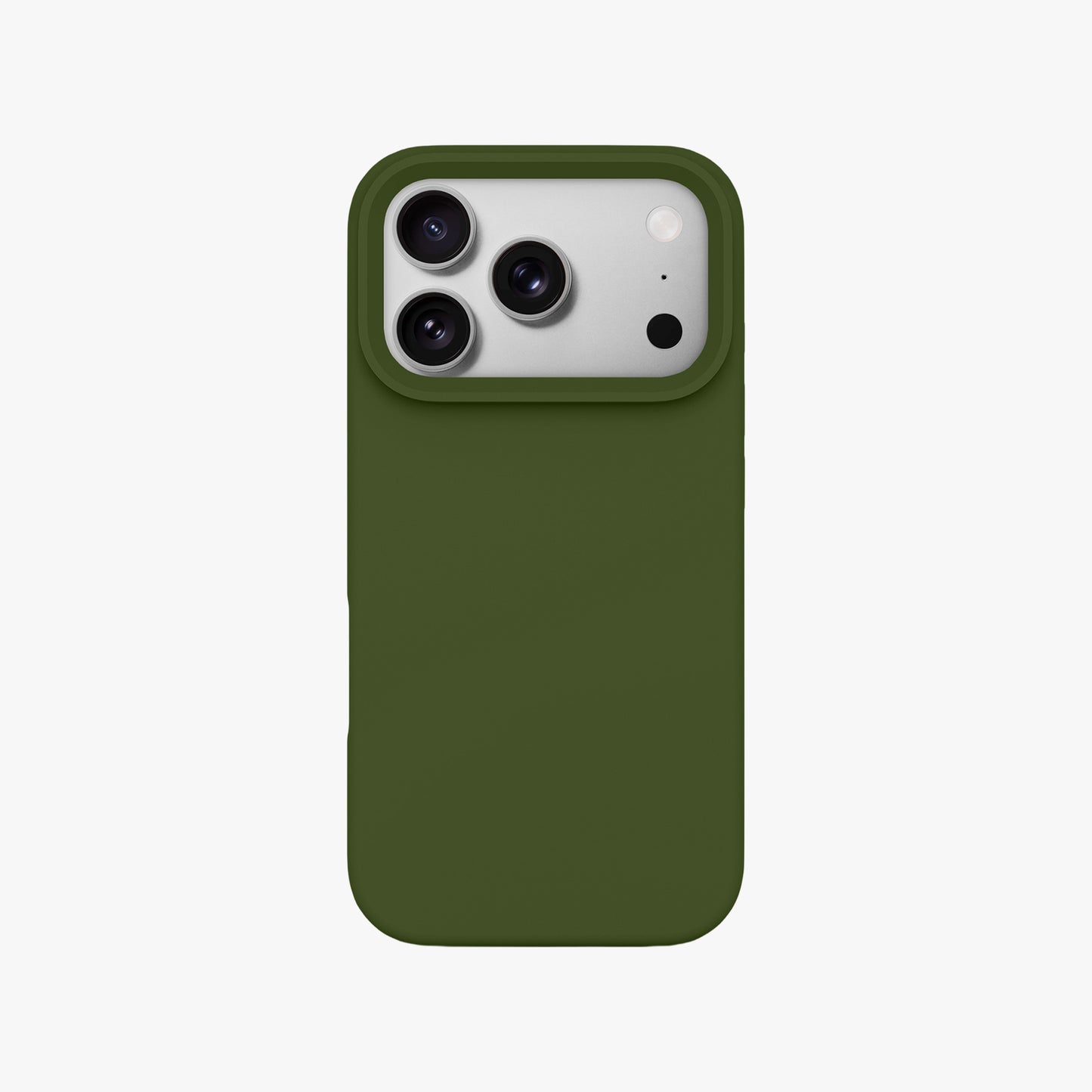 Magnetic Phone Case | Olive Green Silicone Liquid Solid Color - Open Camera