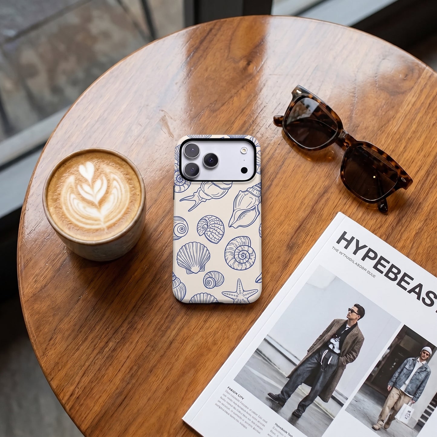 Magnetic Phone Case | Sea Blue Pattern