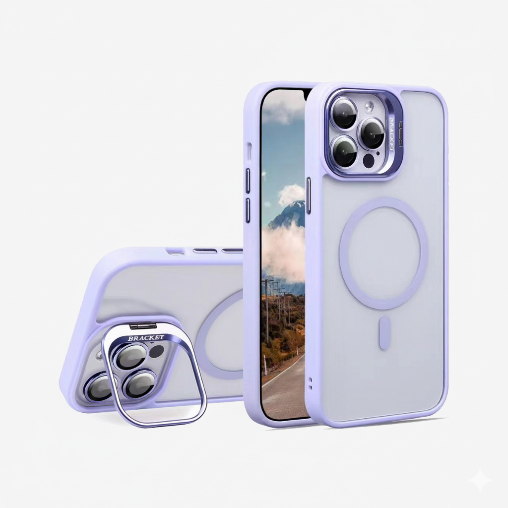 Magnetic Wireless Charging Hard Case | Light Purple with Invisible Kickstand