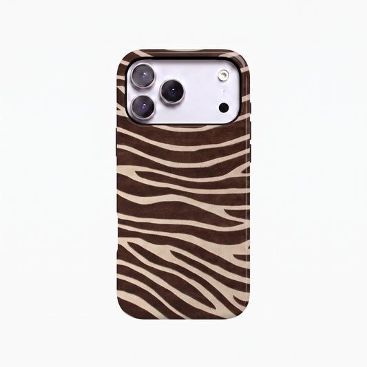 Magnetic Phone Case | Espresso Zebra Animal Print