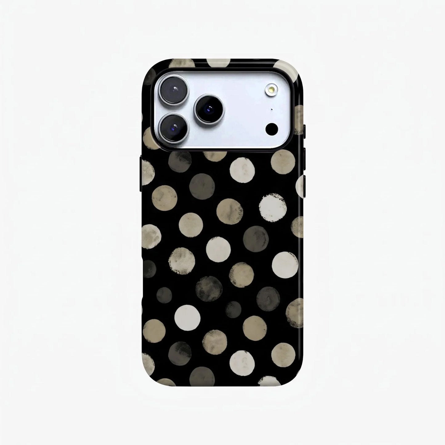 Magnetic Phone Case | Black Cream Dot