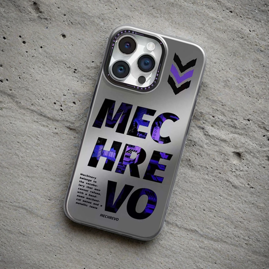 Reflective Phone Case | Metal Mechanical Fonts Purple