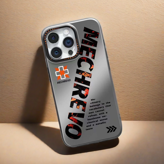 Reflective Phone Case | Metal Mechanical Fonts Orange