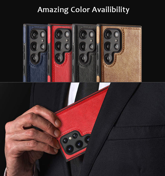 Galaxy Phone Case | Cowhide Textured Red Phone Case