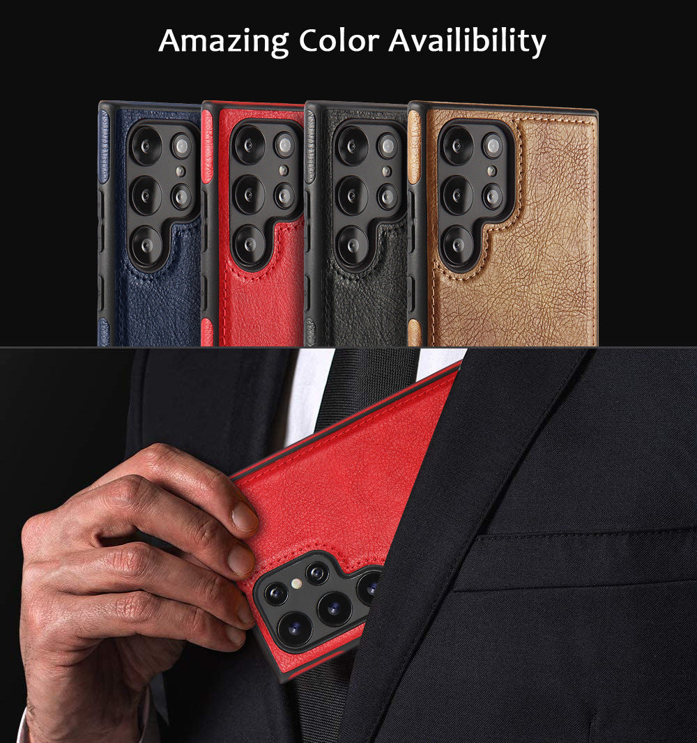 Red Leather Texture Samsung Galaxy Case – Cowhide Inspired Soft-Touch Protection