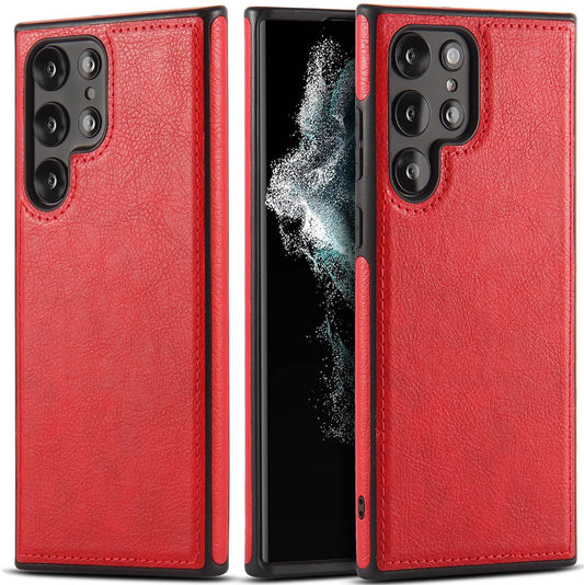 Red Leather Texture Samsung Galaxy Case – Cowhide Inspired Soft-Touch Protection