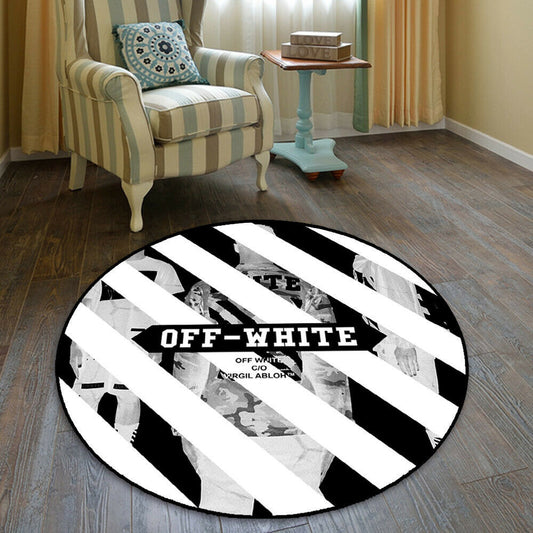 SPICEUP STUDIO | OW Trendy Round Area Rug | Modern Living Room and Bedroom Carpet | Popular Social Media Style Rug