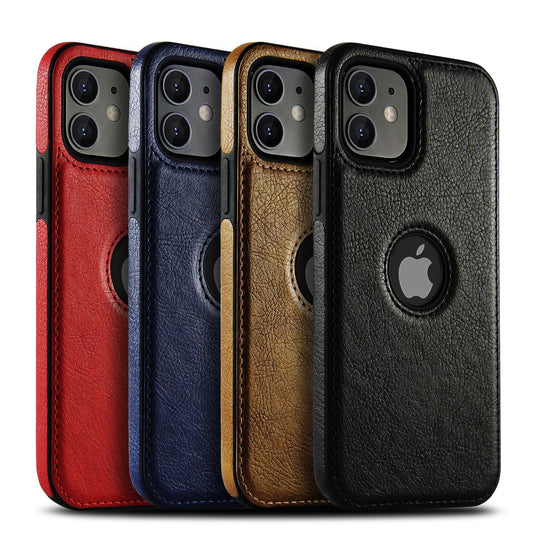 Leather iPhone Case | Cowhide Textured Brown Phone Case