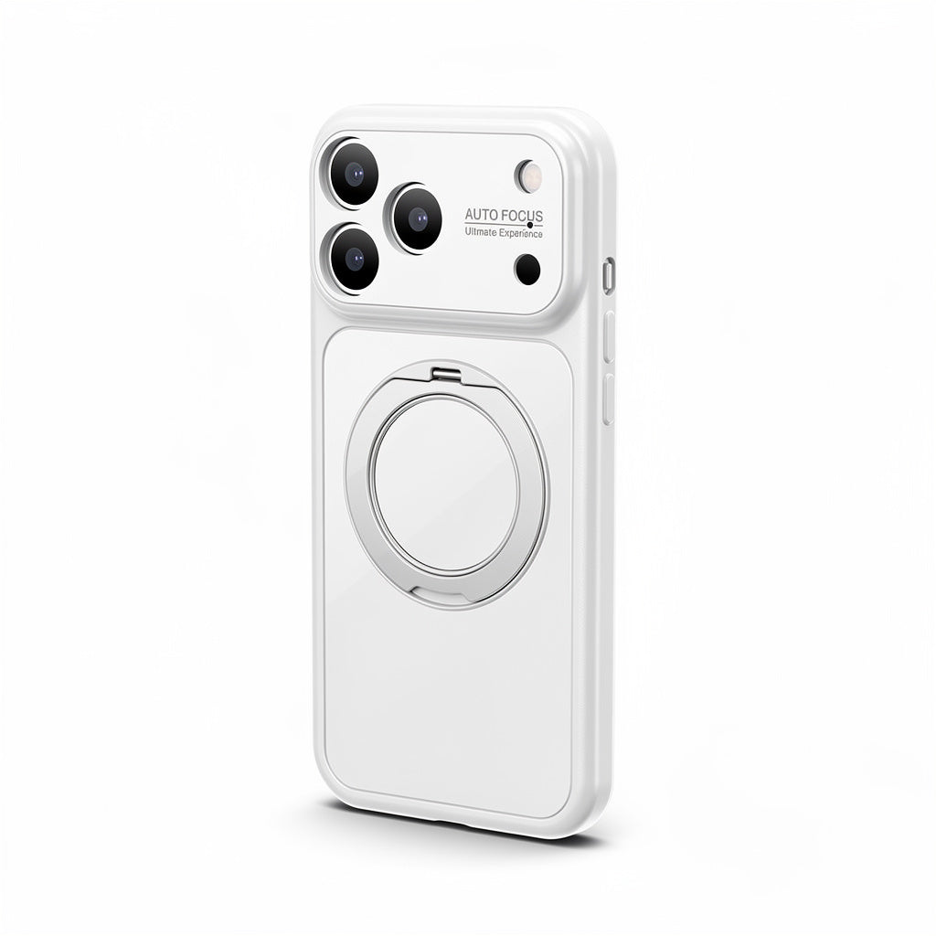 360 Ring Stand Solid Color Phone Case - White