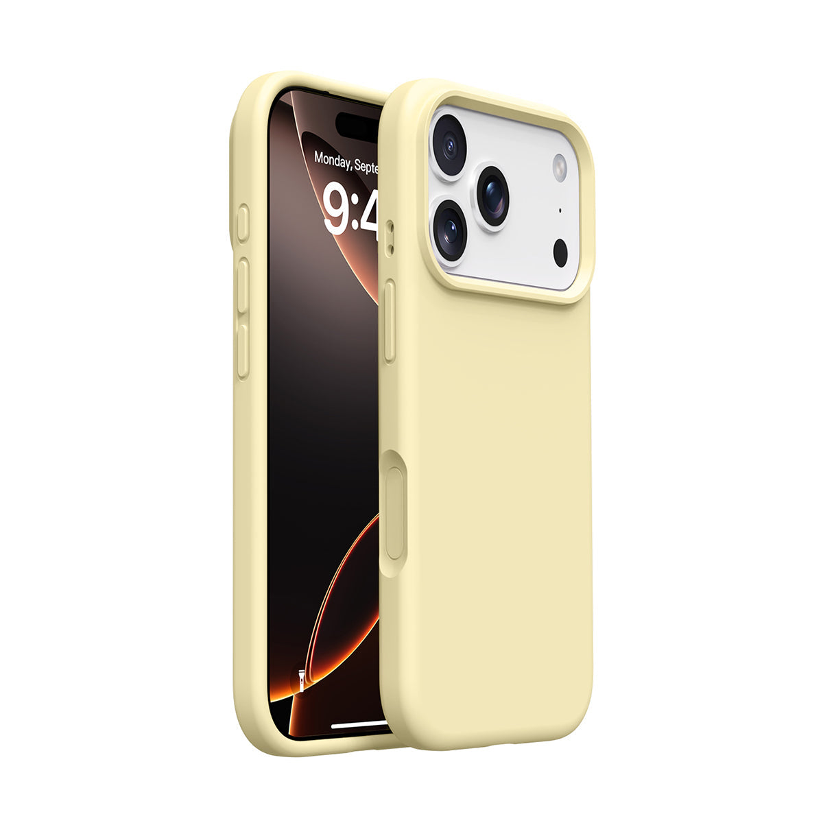 Premium Solid Color Silicone Phone Case Open Camera - Sorbet