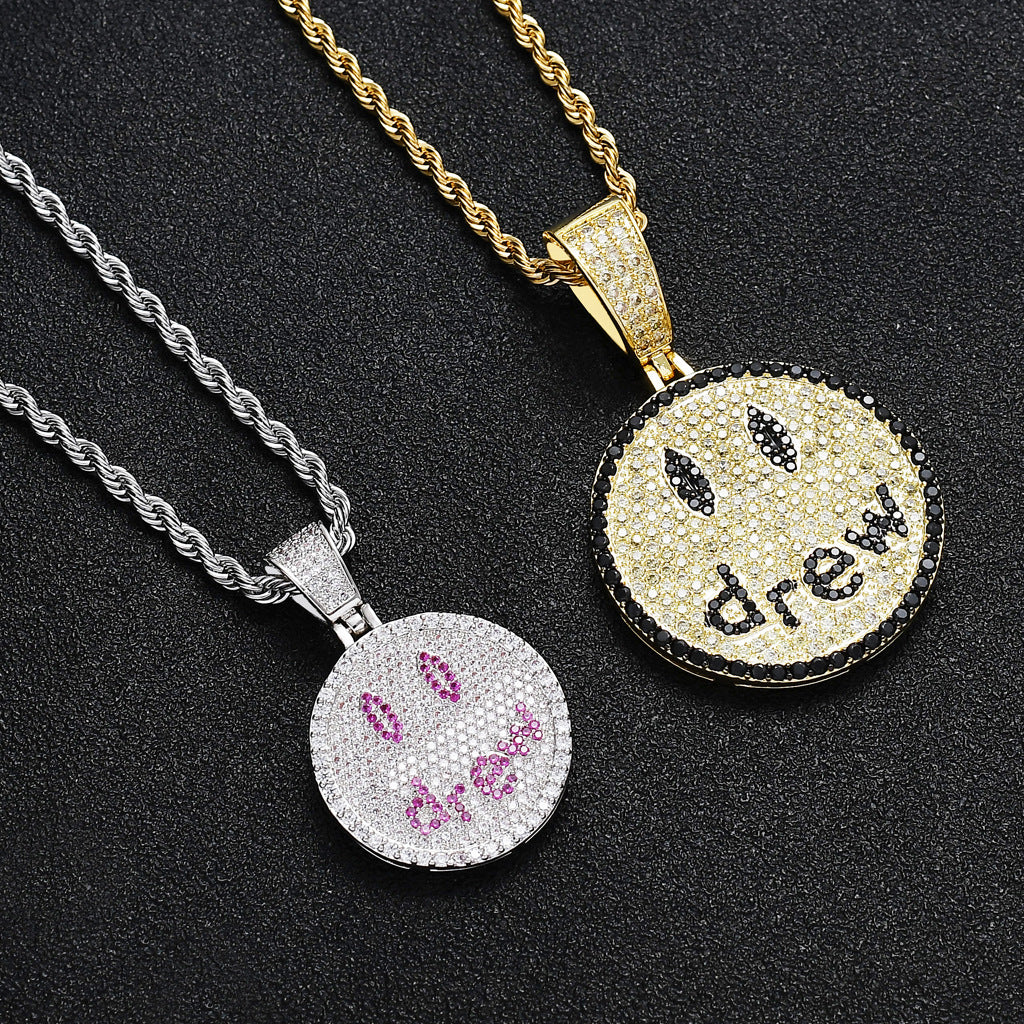 Iced DR Couple Smiley Pendant