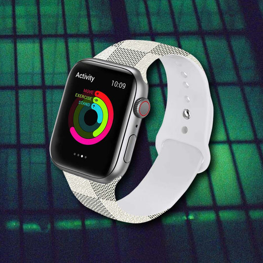 White Plaid Apple Watch Band – Stylish Checkered Strap for All Series