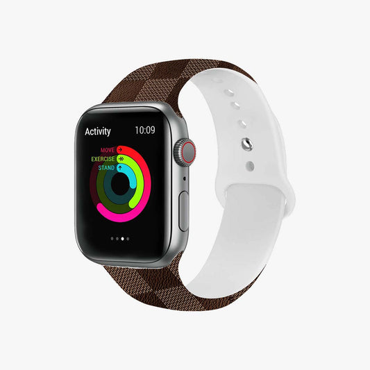 Brown Check Watch Band – Compatible with Apple Watch Models