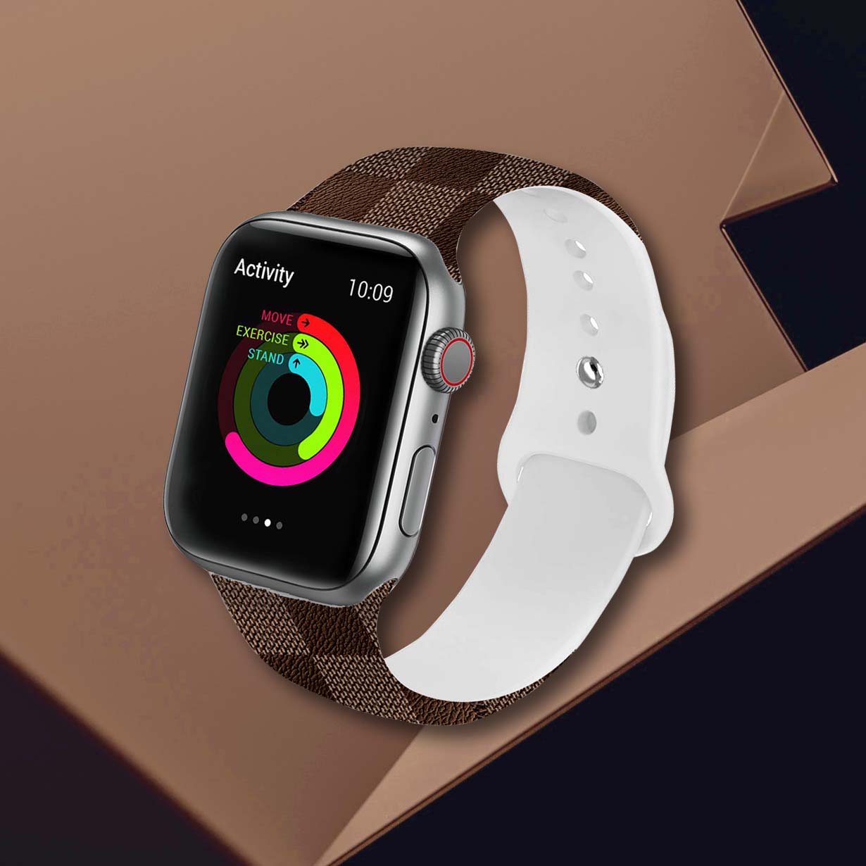 Brown Check Watch Band – Compatible with Apple Watch Models