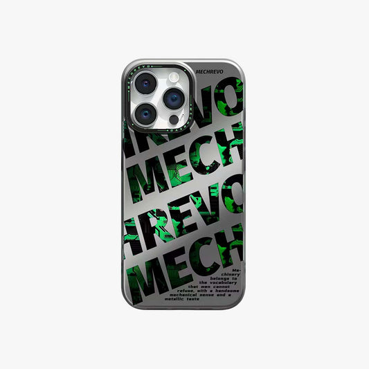 Reflective Phone Case | Metal Mechanical Fonts Green