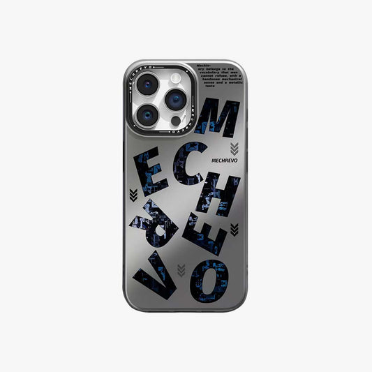 Reflective Phone Case | Metal Mechanical Fonts Blue