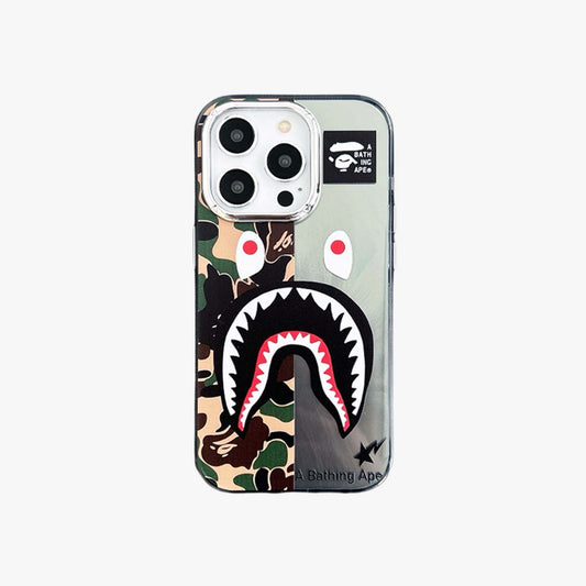 Reflective Phone Case | APE Green Camo Shark