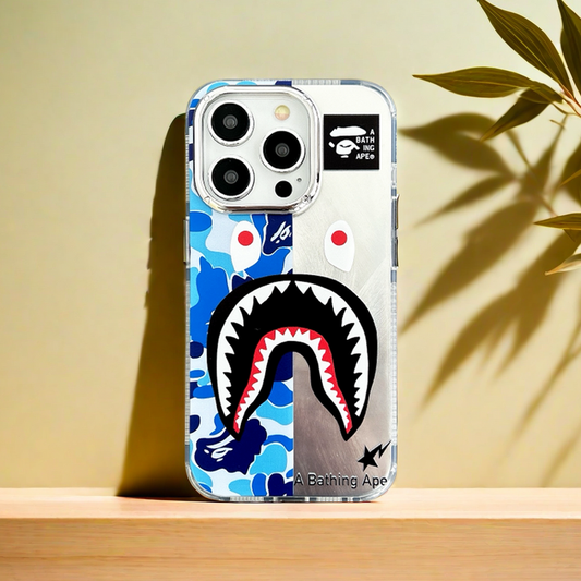 Reflective Phone Case | APE Blue Camo Shark