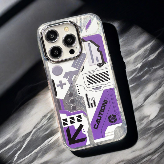 Reflective Phone Case | Mechanical Motherboard Purple