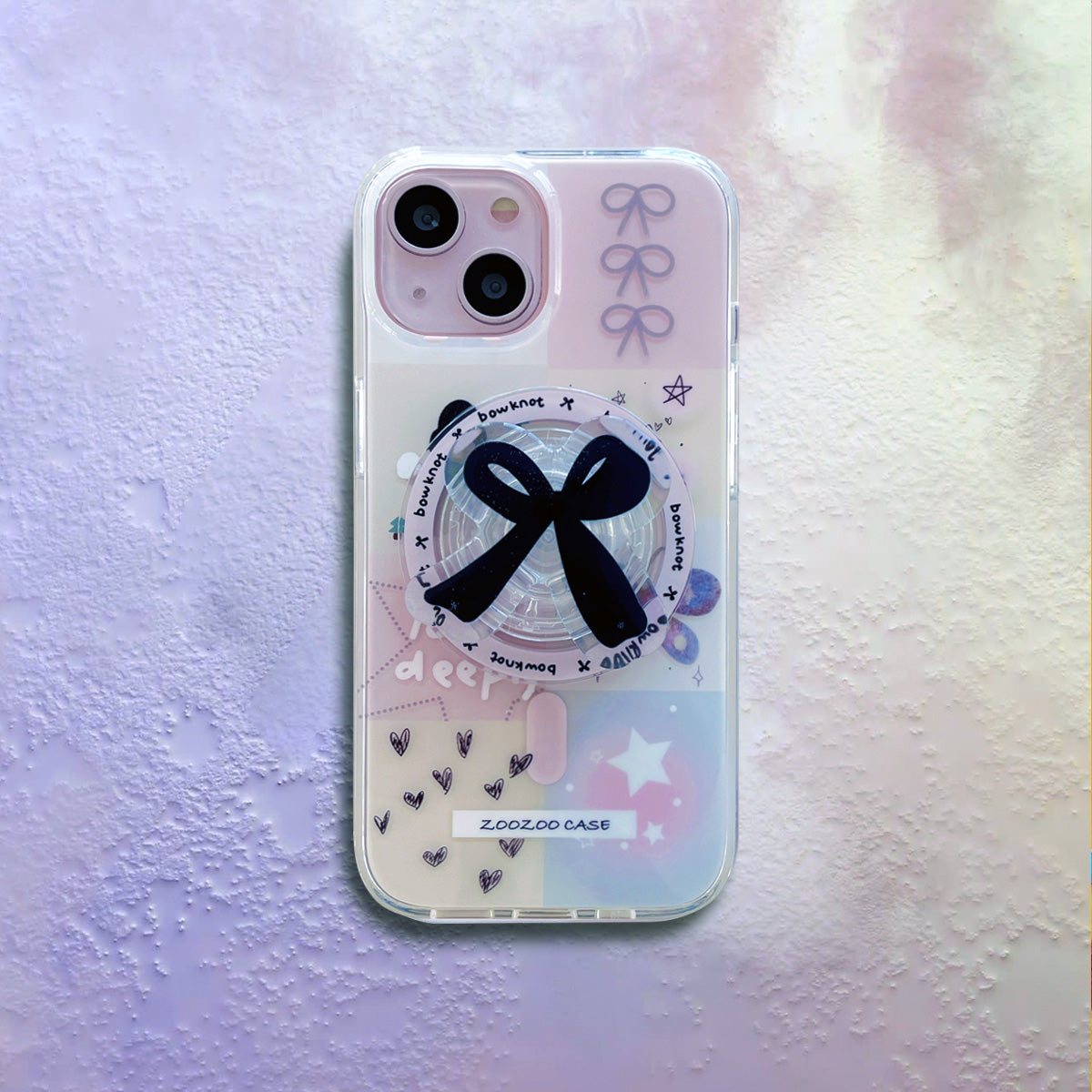 SPICEUP STUDIO | Magsafe Phone Case | Black Bow With Magnetic Holder