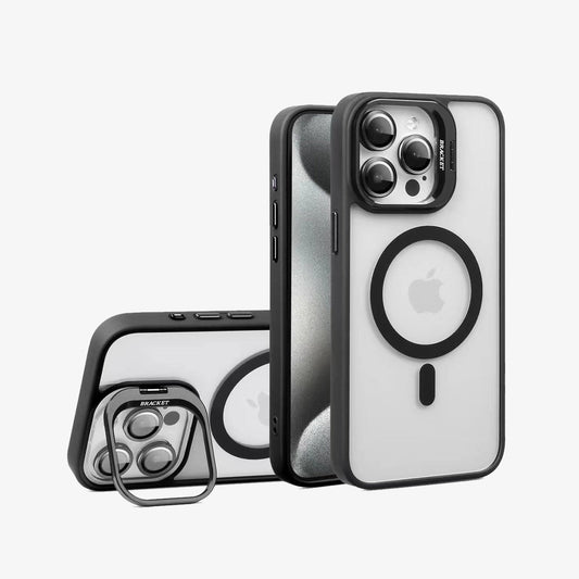 Magnetic Wireless Charging Hard Case | Black with Invisible Kickstand