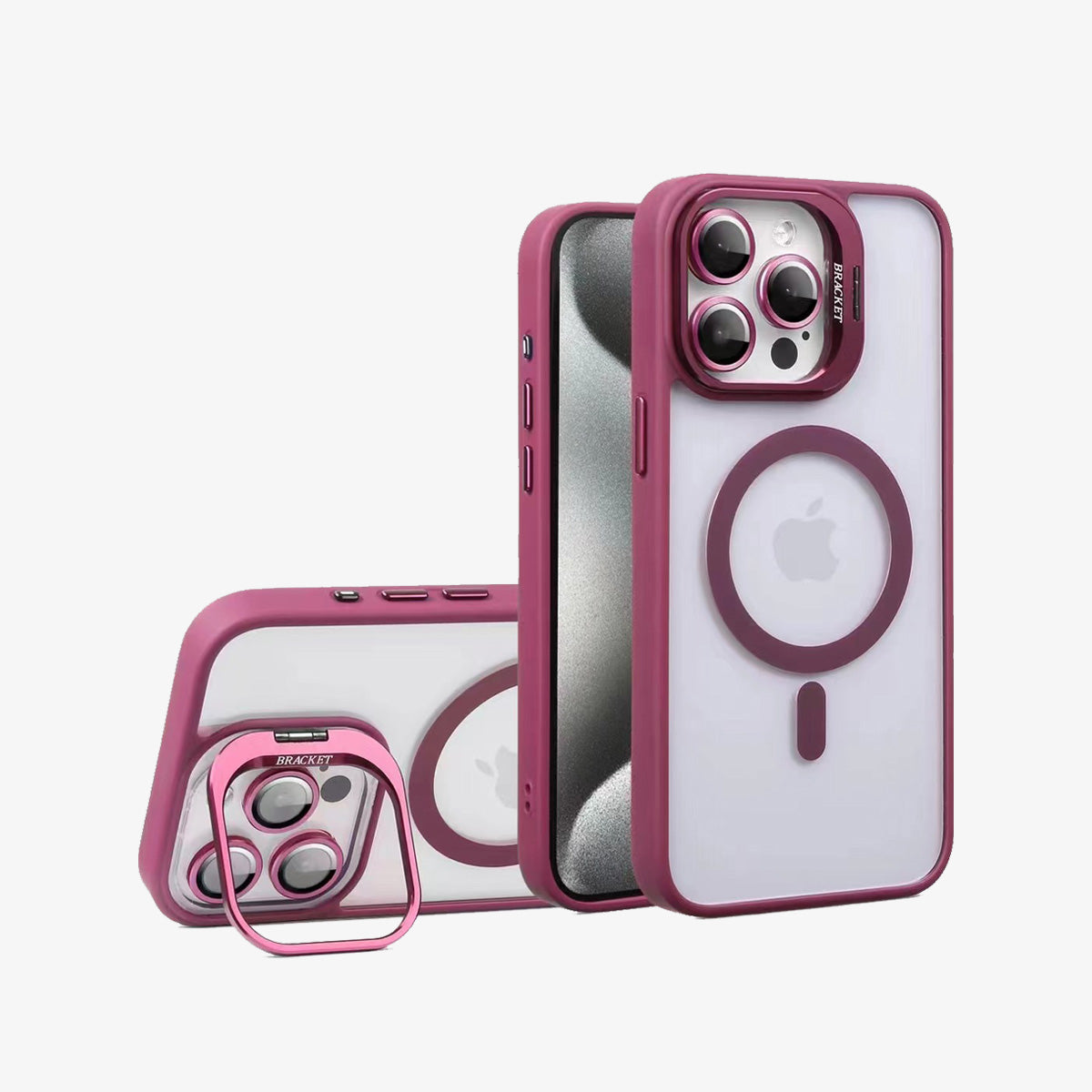 Magnetic Wireless Charging Hard Case | Red with Invisible Kickstand