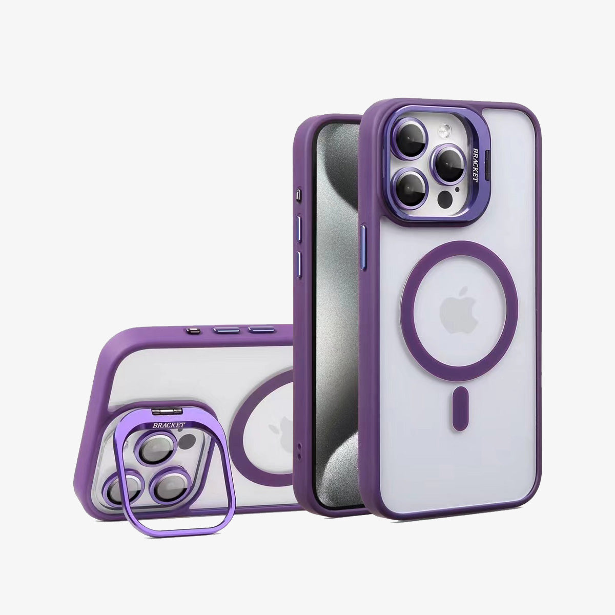 Magnetic Wireless Charging Hard Case | Purple with Invisible Kickstand