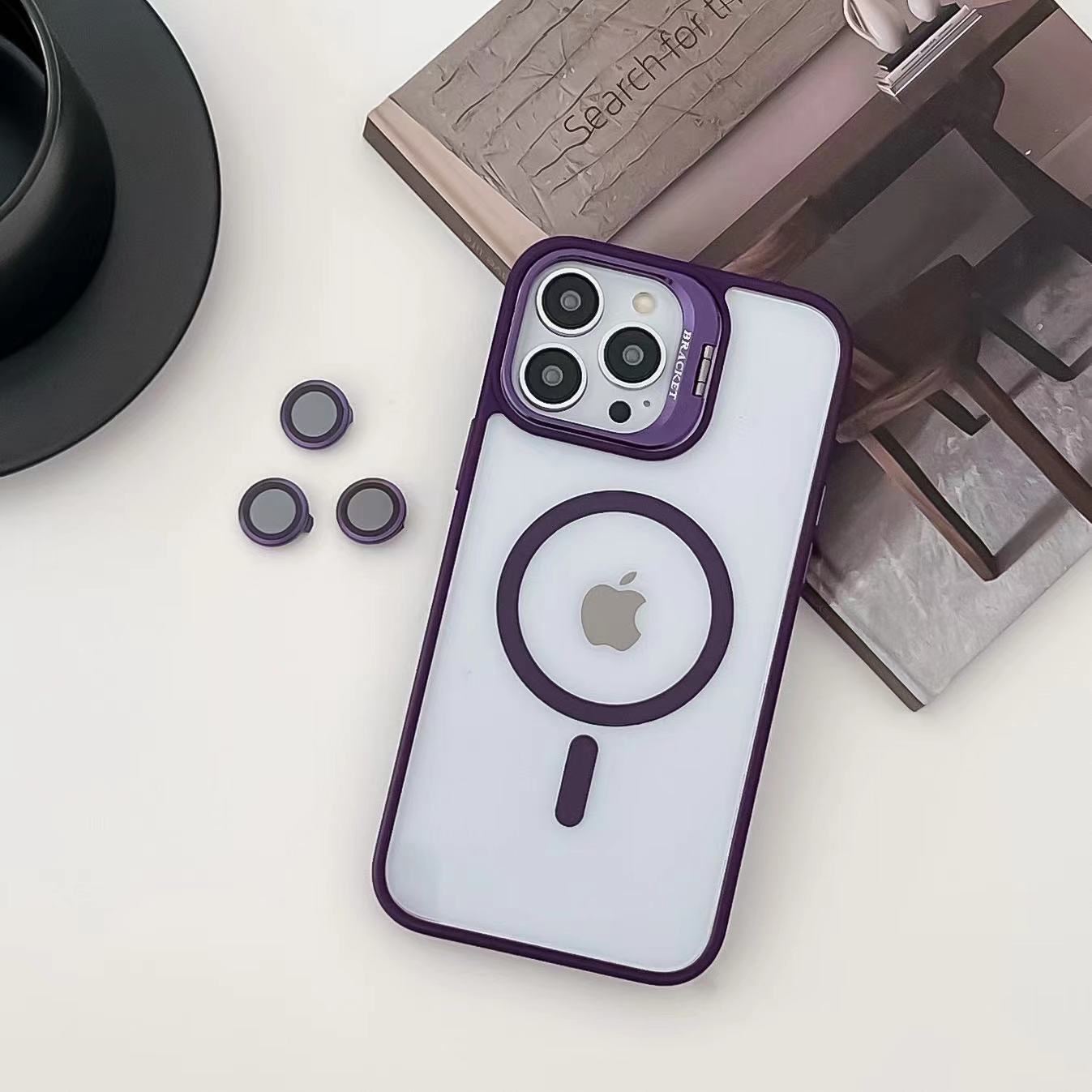 Magnetic Wireless Charging Hard Case | Purple with Invisible Kickstand