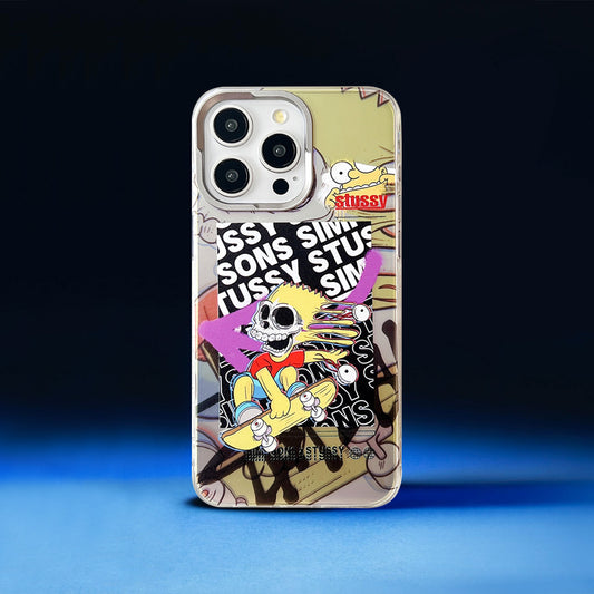 Reflective Phone Case | Skeleton Simpson is Skateboarding