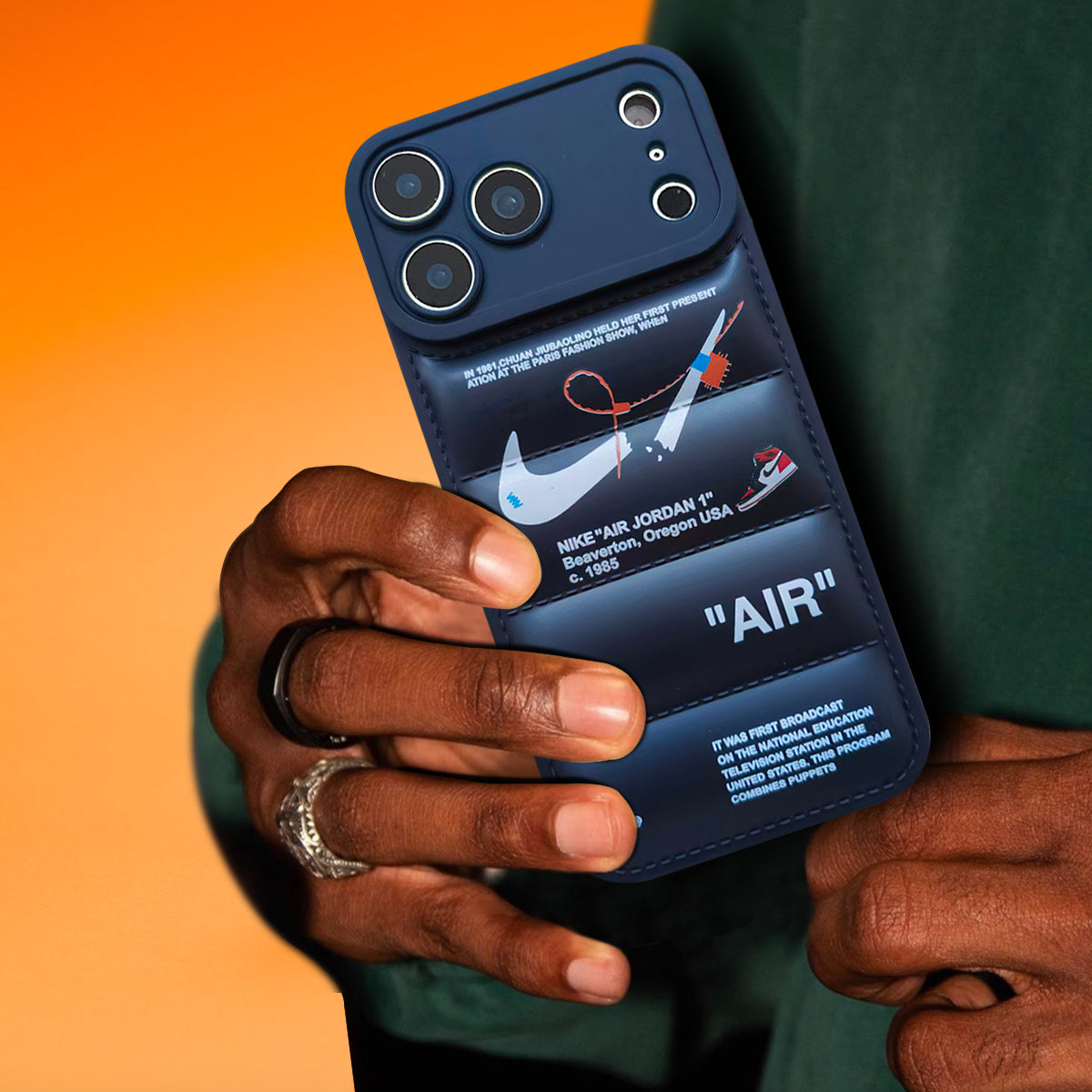 3D Phone Case | Nike x Off White inspired Black