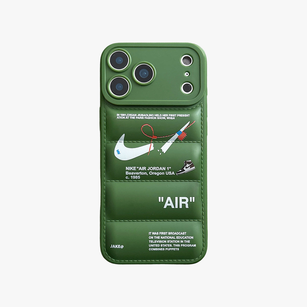 3D Phone Case | Nike x Off White inspired lake green