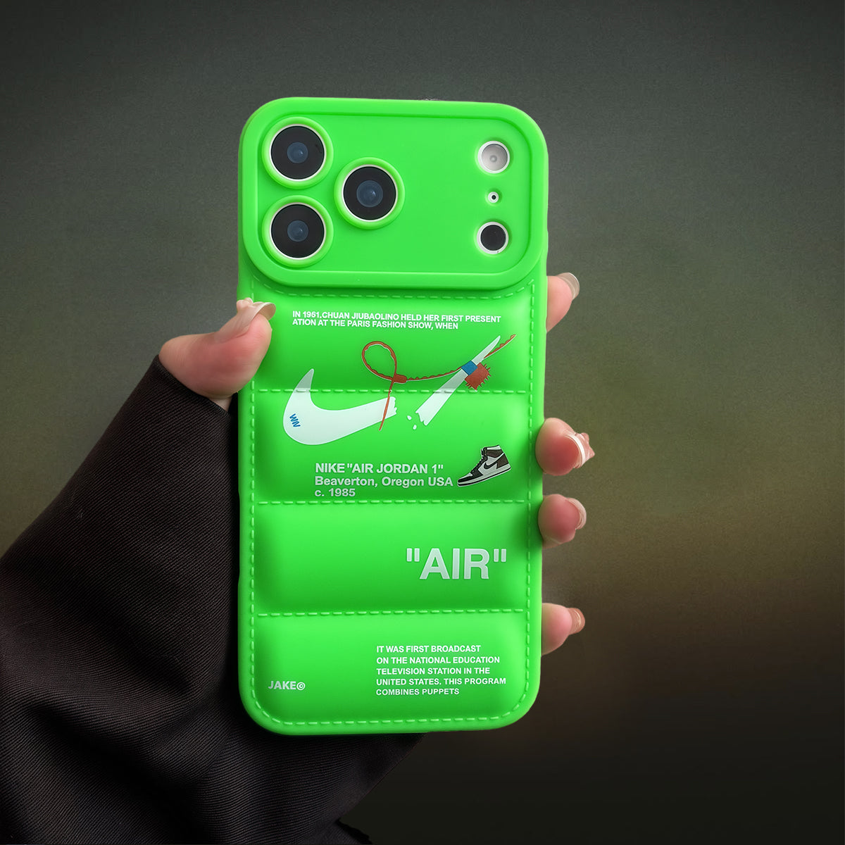 3D Phone Case | Nike x Off White inspired Chartreuse