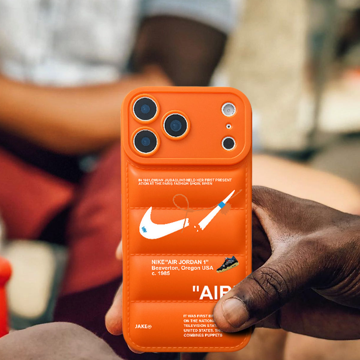 3D Phone Case | Nike x Off White inspired Orange