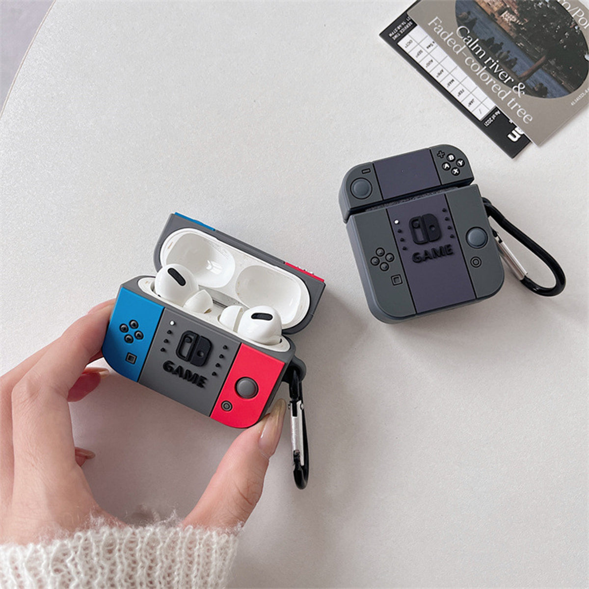 3D Creative Game Console AirPods Case - Red Blue