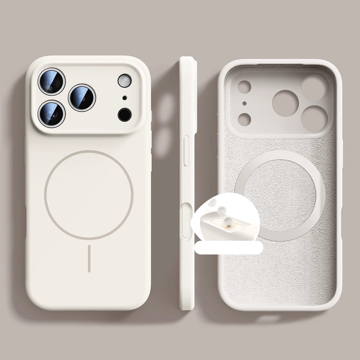 Slim Ring Magnetic Wireless Charging Phone Case | Liquid Silicone Phone Case No.1-3