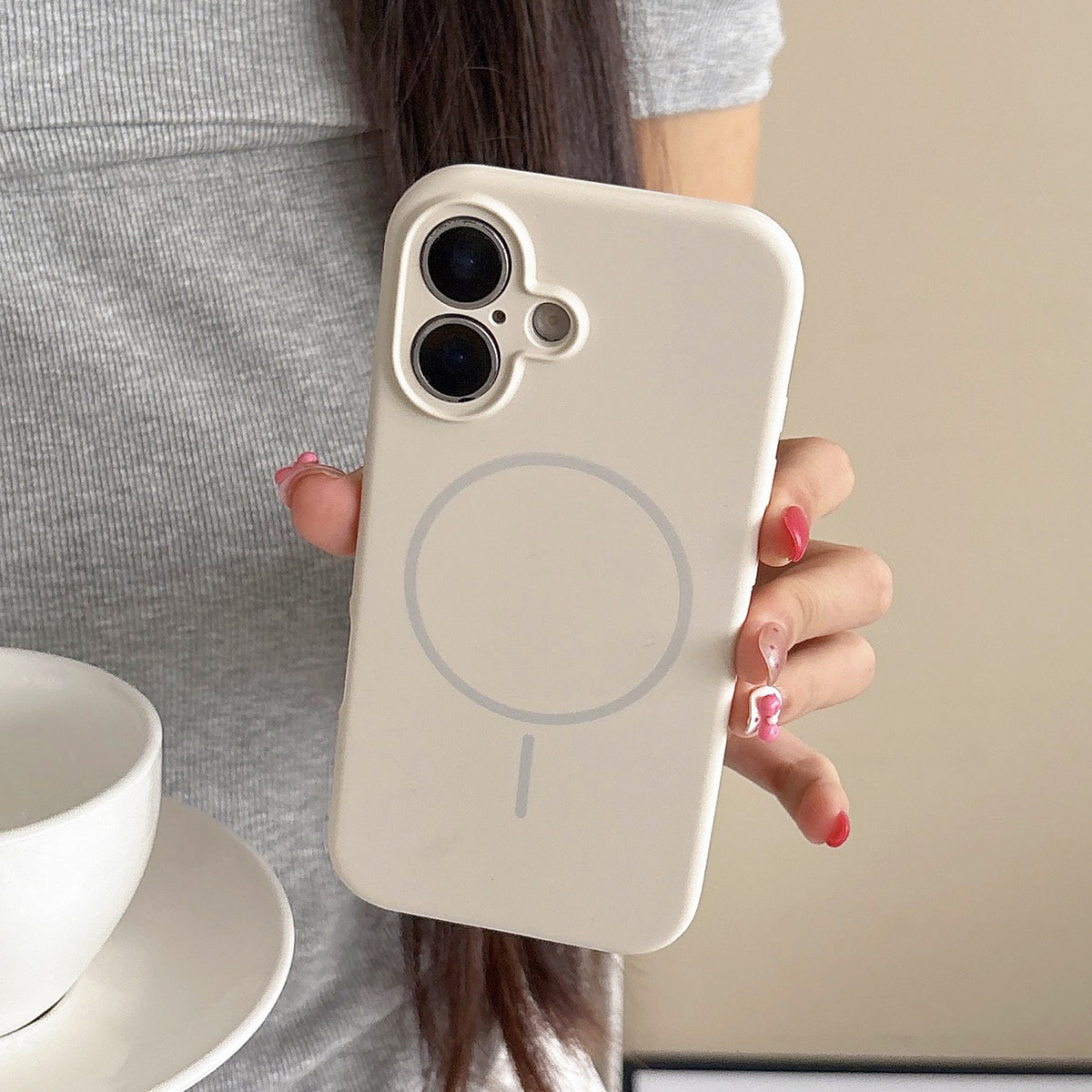 Slim Ring Magnetic Wireless Charging Phone Case | Liquid Silicone Phone Case No.1-3