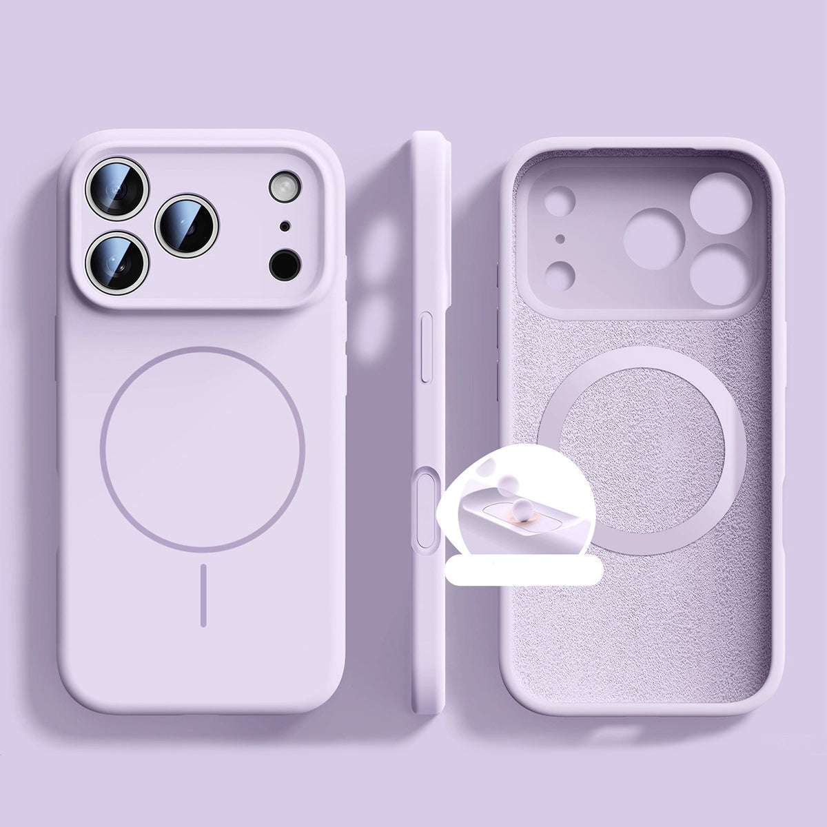 Slim Ring Magnetic Wireless Charging Phone Case | Liquid Silicone Phone Case No.1-3