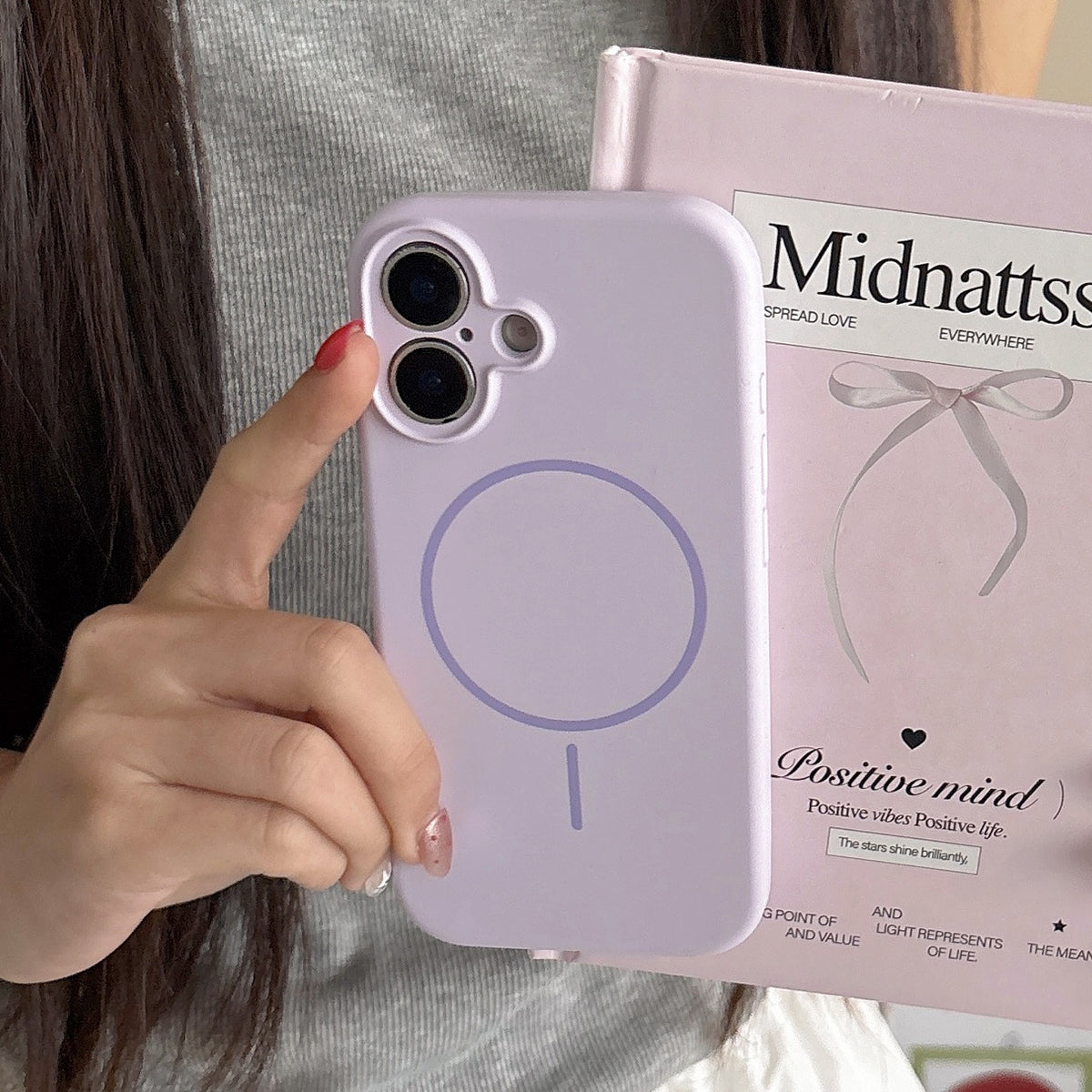 Slim Ring Magnetic Wireless Charging Phone Case | Liquid Silicone Phone Case No.1-3