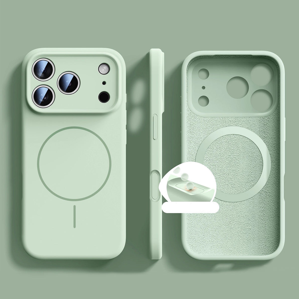 Slim Ring Magnetic Wireless Charging Phone Case | Liquid Silicone Phone Case No.4-5