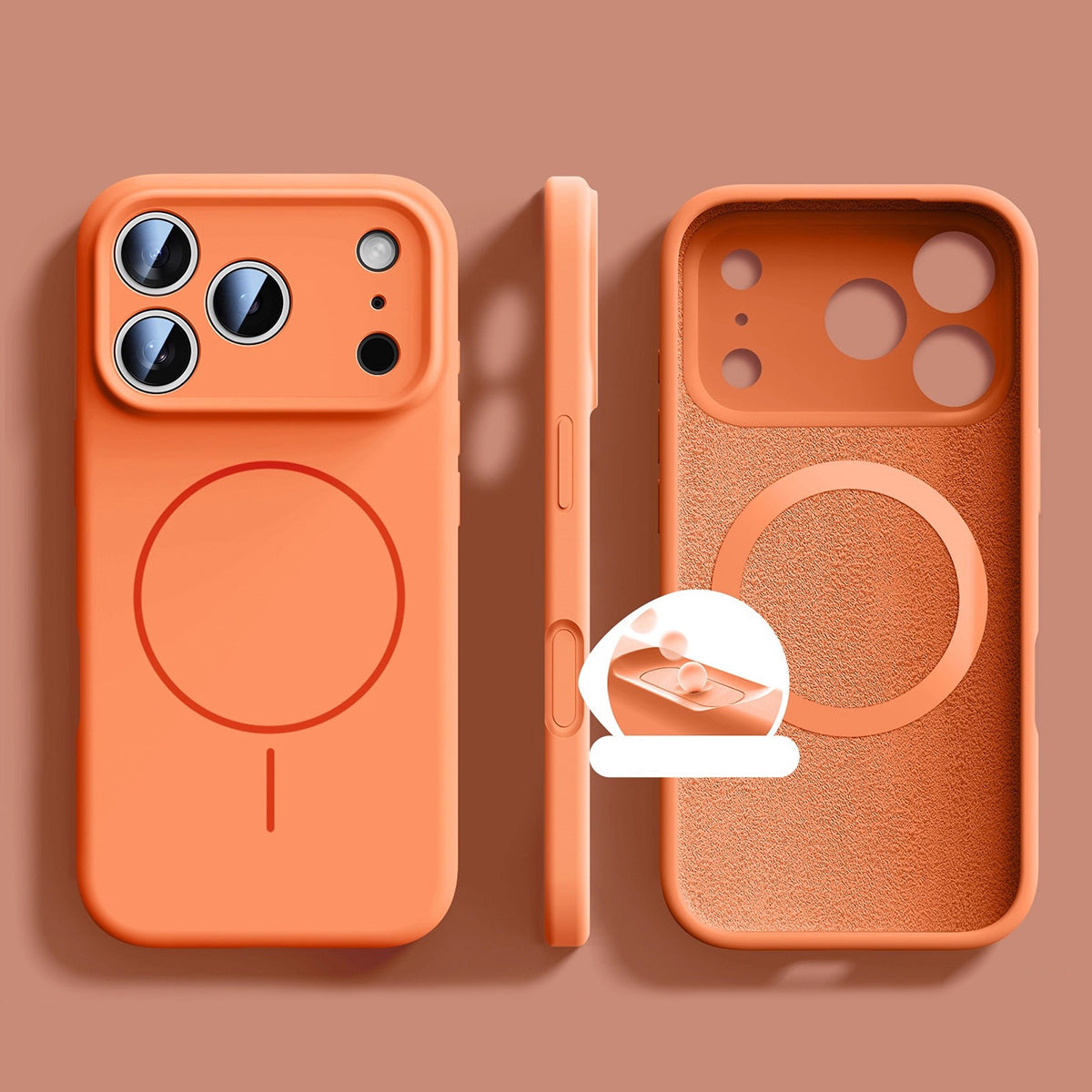 Slim Ring Magnetic Wireless Charging Phone Case | Liquid Silicone Phone Case No.1-3